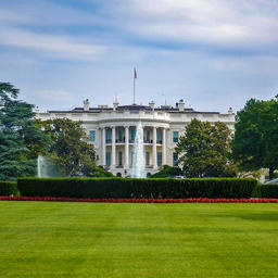 The White House in daylight.